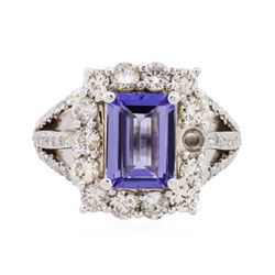 14KT White Gold 2.43 ctw Tanzanite and Diamond Ring