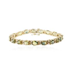 14KT Yellow Gold 16.91 ctw Green Sapphire and Diamond Bracelet