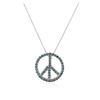 Image 2 : 14KT White Gold 1.06 ctw Blue Diamond Peace Pendant With Chain