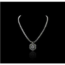 18KT White Gold 59.86 ctw Multi Color Sapphire and Diamond Necklace