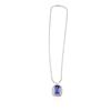 Image 1 : 18KT White Gold 14.31 ctw Tanzanite and Diamond Necklace