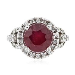 14KT White Gold 4.88 ctw Ruby and Diamond Ring