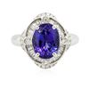 Image 1 : 18KT White Gold 3.62 ctw Tanzanite and Diamond Ring