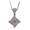 Image 1 : 18KT White Gold 0.74 ctw Diamond Pendant With Chain