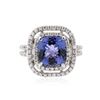 Image 1 : 14KT White Gold 3.98 ctw Tanzanite and Diamond Ring