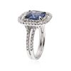 Image 3 : 14KT White Gold 3.98 ctw Tanzanite and Diamond Ring