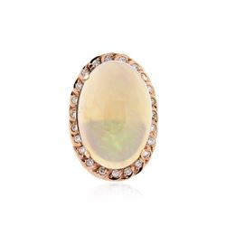 14KT Rose Gold 10.84 ctw Opal and Diamond Ring