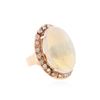 Image 2 : 14KT Rose Gold 10.84 ctw Opal and Diamond Ring