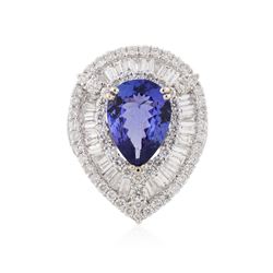 18KT White Gold 4.81 ctw Tanzanite and Diamond Ring