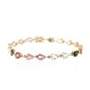 Image 1 : 14KT Yellow Gold 10.61 ctw Multicolor Tourmaline Bracelet