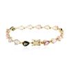 Image 2 : 14KT Yellow Gold 10.61 ctw Multicolor Tourmaline Bracelet