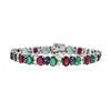 Image 1 : 14KT White Gold 13.20 ctw Emerald, Ruby, Sapphire and Diamond Bracelet