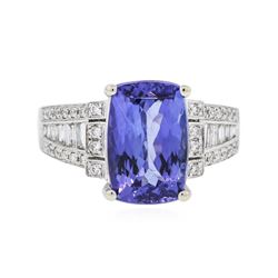 18KT White Gold 4.26 ctw Tanzanite and Diamond Ring