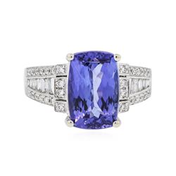 18KT White Gold 4.26 ctw Tanzanite and Diamond Ring