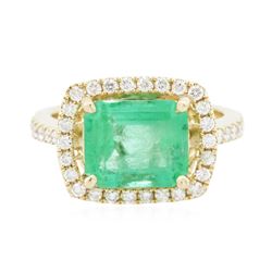 14KT Yellow Gold 3.47 ctw Emerald and Diamond Ring