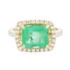 Image 1 : 14KT Yellow Gold 3.47 ctw Emerald and Diamond Ring