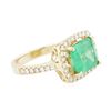 Image 2 : 14KT Yellow Gold 3.47 ctw Emerald and Diamond Ring