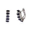 Image 2 : 14KT White Gold 1.00 ctw Sapphire and Diamond Earrings