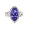 Image 1 : 14KT White Gold 3.88 ctw Tanzanite and Diamond Ring