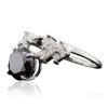 Image 2 : 14KT White Gold Black Diamond Ring