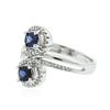 Image 2 : 14KT White Gold 0.92 ctw Sapphire and Diamond Ring