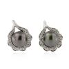 Image 1 : 18KT White Gold Pearl and Diamond Earrings