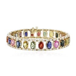 14KT Yellow Gold 23.25 ctw Sapphire and Diamond Bracelet