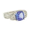 Image 2 : 14KT White Gold 3.21 ctw Tanzanite and Diamond Ring