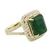 Image 2 : 14KT Yellow Gold 5.44 ctw Emerald and Diamond Ring