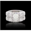 Image 1 : 18KT White Gold 2.86 ctw Diamond Wedding Ring Set