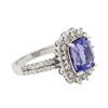 Image 2 : 14KT White Gold 3.02 ctw Tanzanite and Diamond Ring