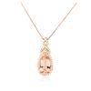 Image 1 : 14KT Rose Gold 3.40 ctw Morganite and Diamond Pendant With Chain