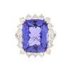 Image 1 : 14KT White Gold 13.13 ctw GIA Certified Tanzanite and Diamond Ring