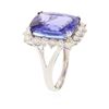 Image 3 : 14KT White Gold 13.13 ctw GIA Certified Tanzanite and Diamond Ring