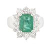 Image 1 : 14KT White Gold 2.22 ctw Emerald and Diamond Ring