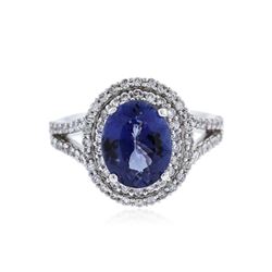 14KT White Gold 2.60 ctw Tanzanite and Diamond Ring