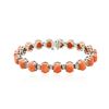 Image 1 : 14KT White Gold 16.91 ctw Coral and Diamond Bracelet