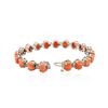 Image 3 : 14KT White Gold 16.91 ctw Coral and Diamond Bracelet