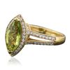 Image 2 : 14KT Yellow Gold 1.85 ctw Tsavorite and Diamond Ring