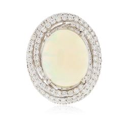 14KT White Gold 5.23 ctw Opal and Diamond Ring