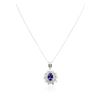 Image 1 : 14KT White Gold 3.40 ctw Tanzanite and Diamond Pendant With Chain