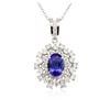 Image 2 : 14KT White Gold 3.40 ctw Tanzanite and Diamond Pendant With Chain