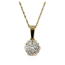 14KT Yellow Gold 0.41 ctw Diamond Pendant With Chain