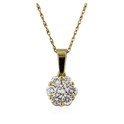 14KT Yellow Gold 0.41 ctw Diamond Pendant With Chain