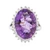 Image 1 : 14KT White Gold 10.33 ctw Amethyst and Diamond Ring