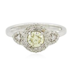 14KT White Gold GIA Certified 0.88 ctw Diamond Ring