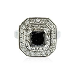 14KT White Gold 2.66 ctw Black Diamond Ring