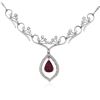 Image 2 : 18KT White Gold 3.20 ctw Ruby and Diamond Necklace