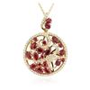 Image 2 : 14KT Yellow Gold 10.61 ctw Ruby and Diamond Pendant With Chain