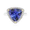 Image 1 : 14KT White and Yellow Gold 4.14 ctw Tanzanite and Diamond Ring